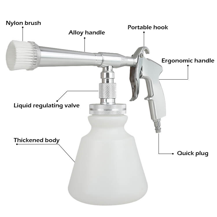 1705053451 S813I Tornador Car Cleaning Gun High Pressure Car Detailing Wash Gun 1L Foam Bottle Wash Spray Bottle Nozzle with Metal Spinner