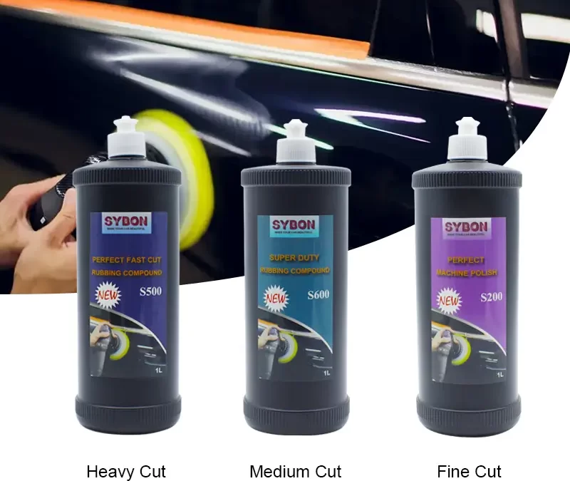 Ultimate SYBON Car Polish Compound Kit: Heavy Cut, Medium Cut & Fine Cut Solutions